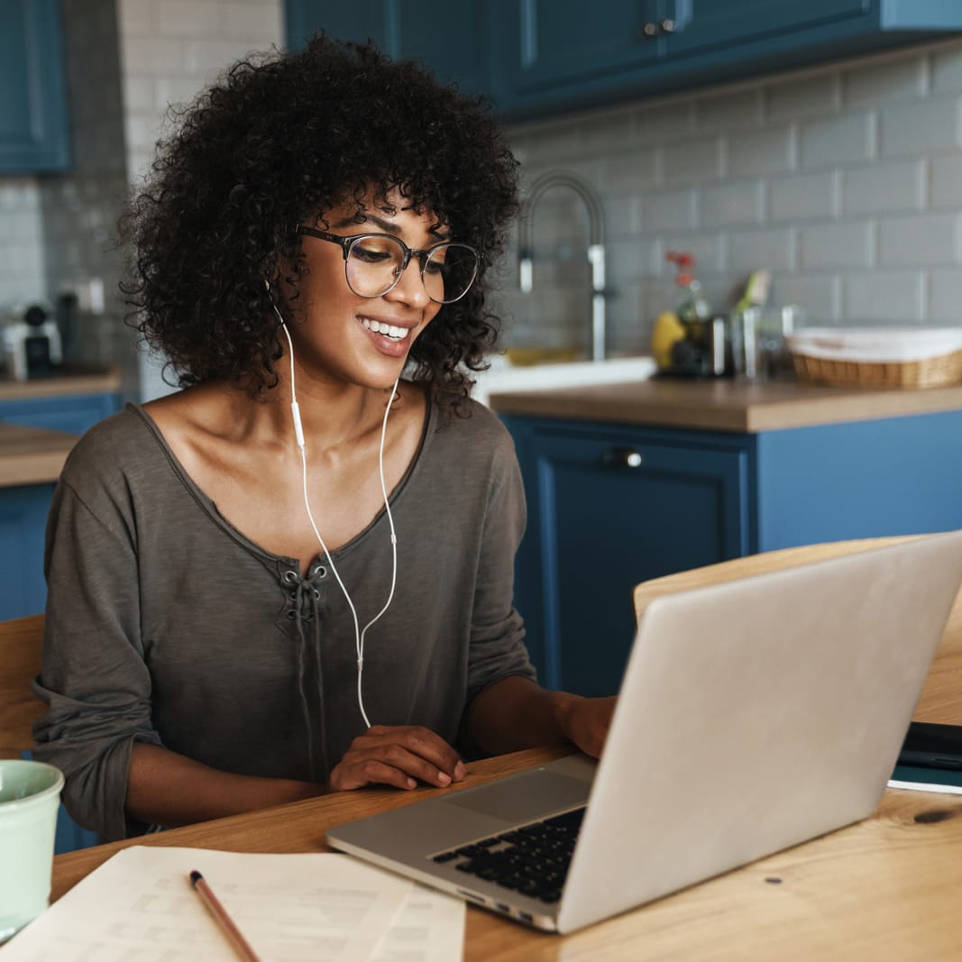 Woman using laptop